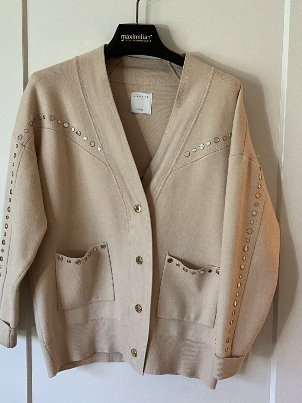 Sandro studded snap down cardigan